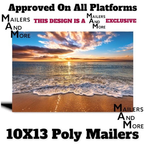 50 10X13 Poly Mailers Sunset Beach Flat PRICE FIRM - Picture 4 of 8